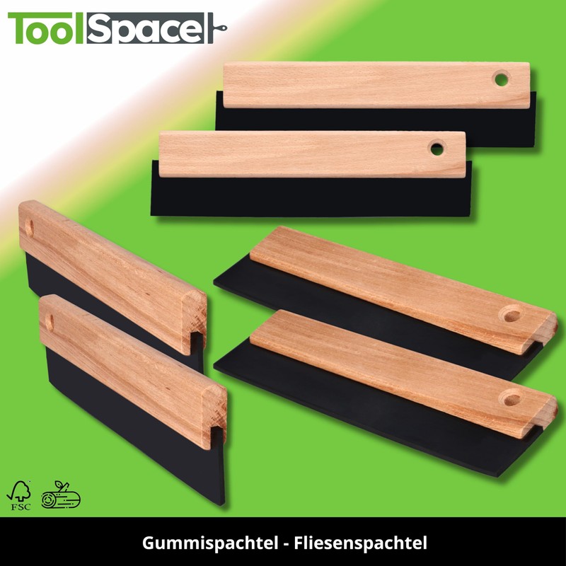 ToolSpace Set of 2 Rubber Spatulas, 250 mm, Tile Spatula,