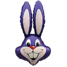 Giant Super Shape Rabbit Bunny Head Foil Balloons XL 35" / 90cm Large Children's Easter Birthday Party (Violet)