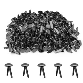 Rierdge Metal Paper Fasteners Split Pins Pastel, 8 x 12mm Black Mini Round Brads for Art Crafting Scrapbooking DIY Decoration, 300 Pcs
