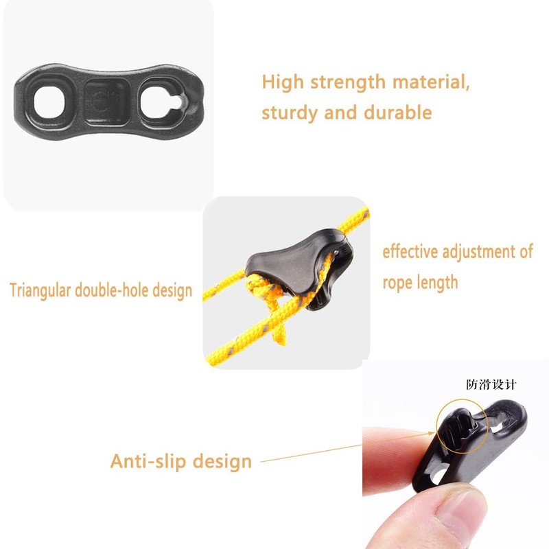UtySty 20 Pack Ultralight Guyline Tensioners Tent Rope Tensioner Guy