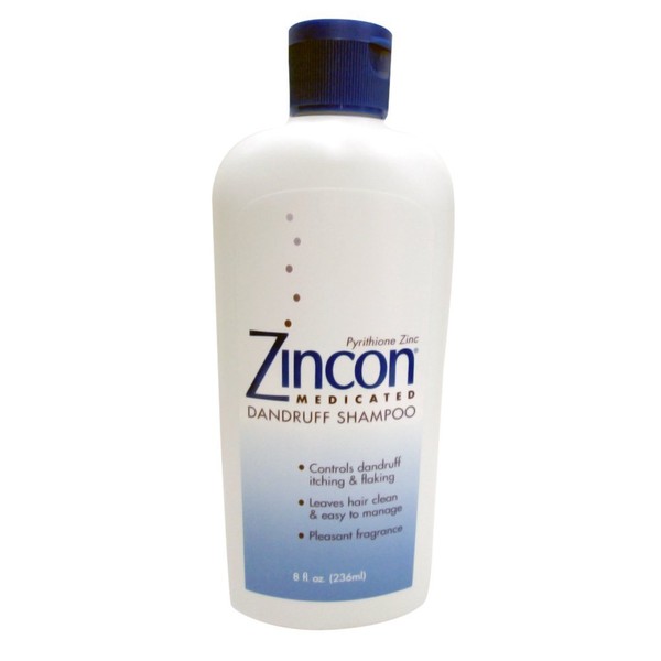 Zincon Medicated Dandruff Shampoo 8 oz (Pack of 2)