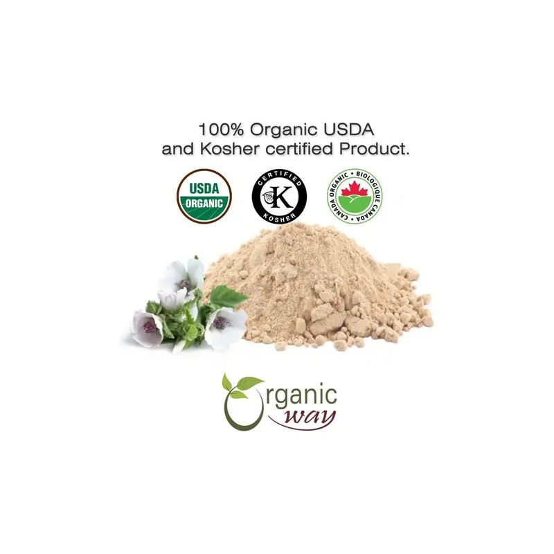 Organic Way Polvo Raíz Malvavisco Orgánico 2oz Té Herbal