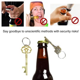 OSUWLSI Mixed Set of 5 Extra Large Skeleton Keys in Antique Gold - Set of 5 Buttons (5 Styles) - (Gold)