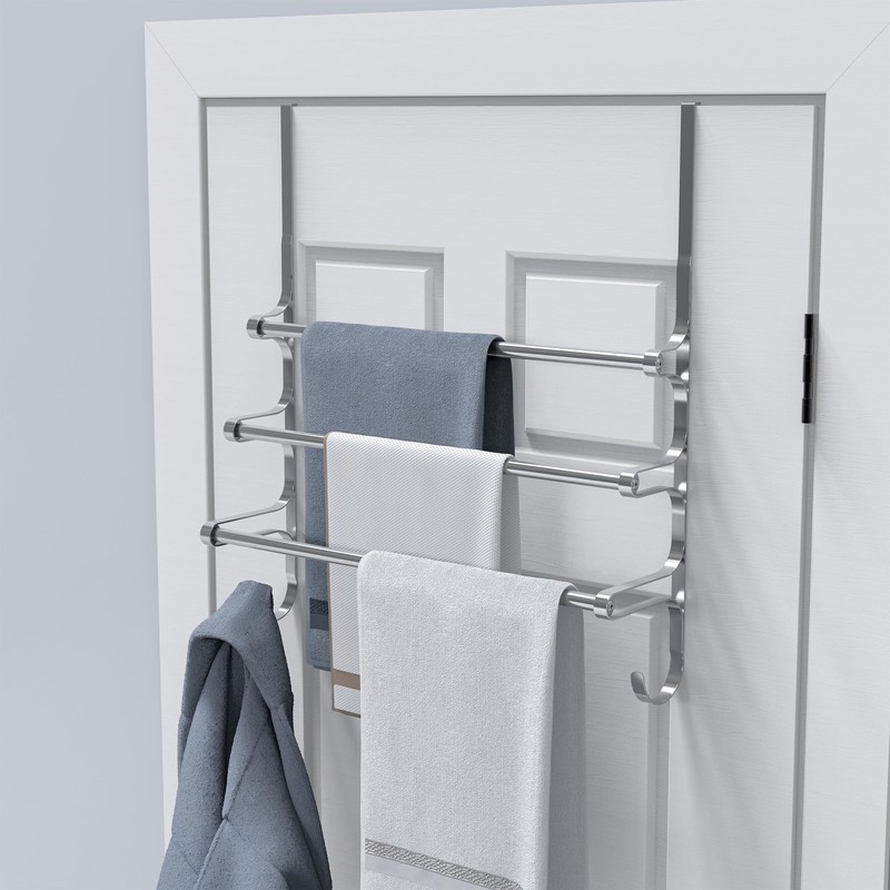 CANYAVE Over The Door Towel Rack, Extendable Triple Towel Storage