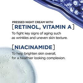 LOreal Paris Revitalift Pressed Night Cream with Retinol, Niacinamide, Visibly Reduce Wrinkles, Hydrate for Face, Under Eye, Neck, Chest,...          