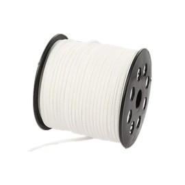 91 Meters Faux Suede Lace String Soft Beading Cord Thread Velvet Ribbons for Bracelet Necklace Bohe Headress Jewelry Making Dream Catchers Gift Wrapping Supplies (White)