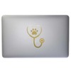 Stethoscope with Paw Print 9 inch Gold Indoor Outdoor Vinyl