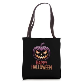 Happy Creepy Spooky Design Lantern Jack Kürbis Ideal For Tote Bag