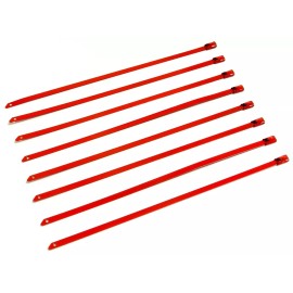 Unbranded 8" UNIVERSAL STAINLESS STEEL CABLES ZIP TIES X6 RED