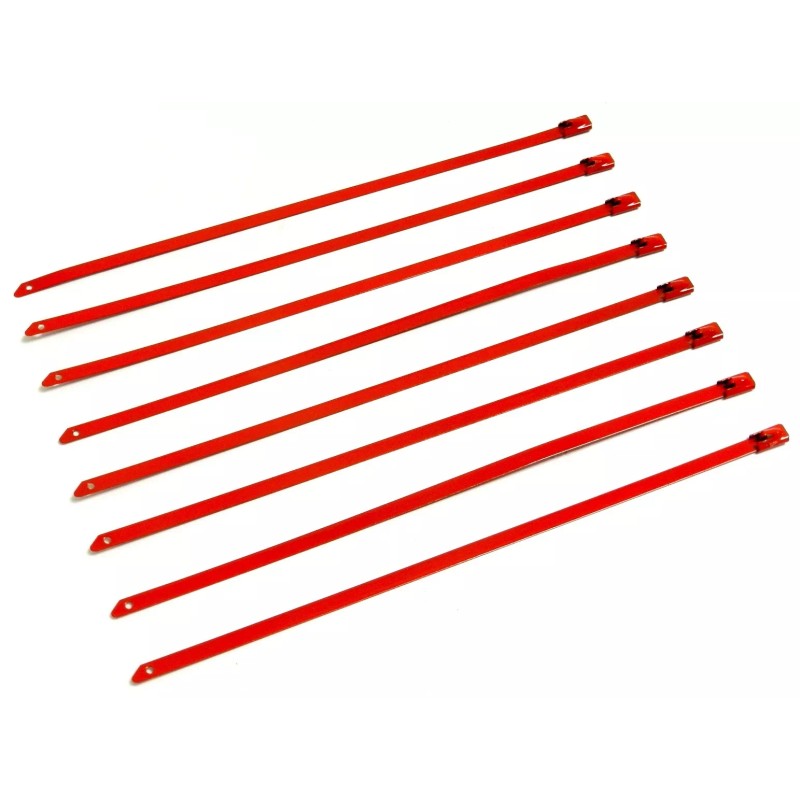 Unbranded 8" UNIVERSAL STAINLESS STEEL CABLES ZIP TIES X6 RED