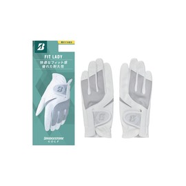 Bridgestone GL25L4WH18 FIT LADY Golf Gloves, White, Ambidextrous, 7.1 inches (18 cm), Women's