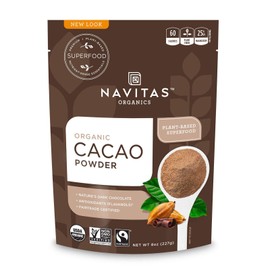 Navitas Organics Cacao Powder, 8oz. Bag — Organic, Non-GMO, Fair Trade, Gluten-Free