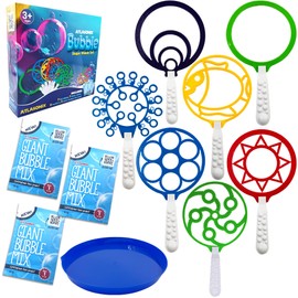 Giant Bubble Wands - Bubbles for Kids, Giant Bubbles, Bubble Toys, Large Blowing Rings, Variety Shapes Set for Big Soap Bubbles, Includes Huge Bubble Mix Solution Kit 11,19 Pack
