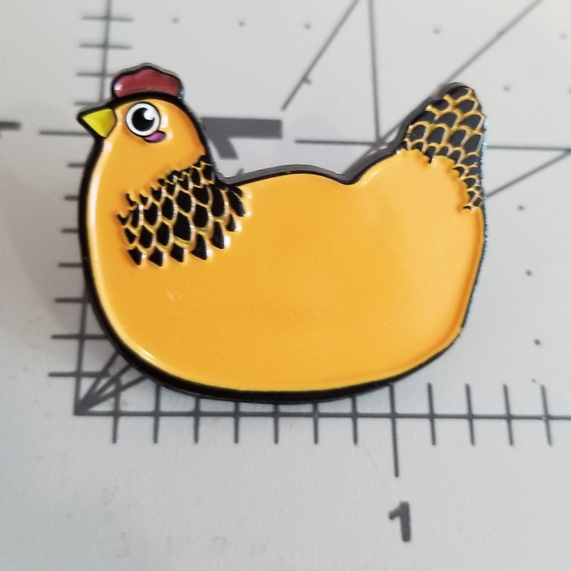 Brahma Chicken Hen Enamel Pin Farmer Gift