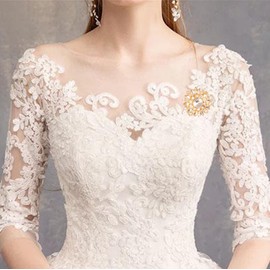 Touchstone New Indian Bollywood Romance Amazingly Hand Crafted Floral Round Crystals Marquise Shape Kundan Look Vintage Round Shape Brooch in Gold Tone for Women