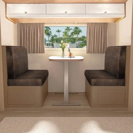 molasofa Leather Like RV Dinette Cushion Covers, RV Booth Seat Cover Stretchable Camper Cushion Couch Covers Washable Slipcovers for Camper Car Bench (1 Backrest Cover & 1 Bench Cover, Dark Brown)