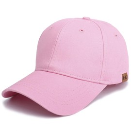 Baseball Cap - Plain Cap Hat Lightweight Adjustable Washed Polo Style Hat Classic Sports Casual Cap Summer Sun Hat for Unisex (Pink)