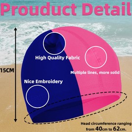 Swimming Caps, Pack of 2, Unisex Swimming Cap, Women's Swimming Cap, Swimming Cap, Flexible Cap for Girls, Long Hair, Men, Children, Boys (Pink, Lake Blue)