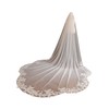 AiberLisha Petal Shape Wedding Bridal Veil With Comb White 118inch