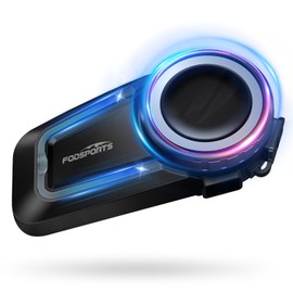 Fodsports FX7 10 Riders Mesh Motorcycle Bluetooth Headset, Dual Chips V5.4 Helmet Bluetooth Headset with Audio Multitasking, Music Share, Motorcycle Intercom with CVC & ENC Noise Reduction, FM, 1 Pack
