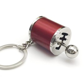 stymart Shifter Gear Keychain, 6 Speed Gear Box Shifter Keychain Key chain Ring, Mini Car Gear Shift Stick Knob Keyring, Car Key Fob Keychain Accessories(Red)