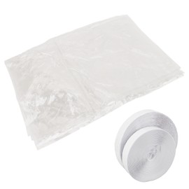 Window Insulation Kit PE Thickened Windproof Reusable Foldable Transparent Tear Resistant Window Insulation Film for Winterizing 160x160cm/63x63in