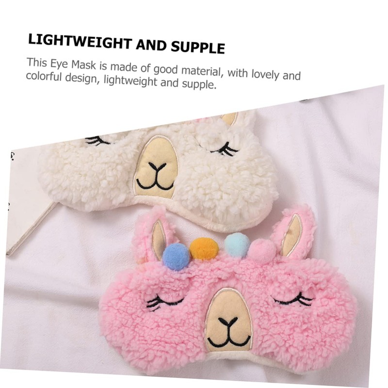 Outanaya 2Pcs Cartoon Animal Eye Masks Plush Eye Covers for