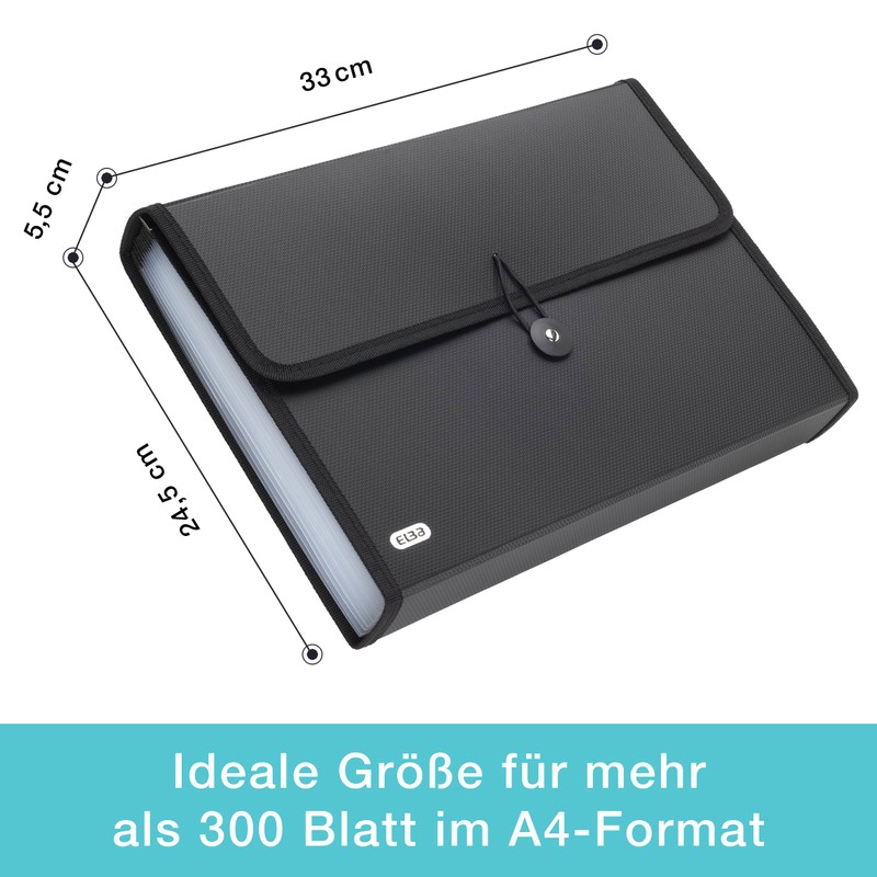 Elba Document Folder A4 Expanding File Black