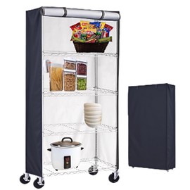 Harry Forest Waterproof Shelf Cover,600D Heavy Duty Wire Shelving Unit Cover,Shelf Display Rack Protector with Zipper,(Black). (36" L x 14.5" W x 71.6" H)