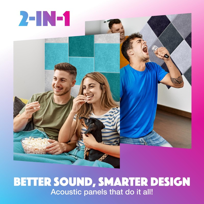 18 Pack Acoustic Panels Self Adhesive Sound absorbing Wall Panels,