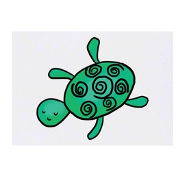 'Cute Turtle' Temporary Tattoo - Water Resistant, Skin-Safe, Non-Toxic Transfer (TO00073775)
