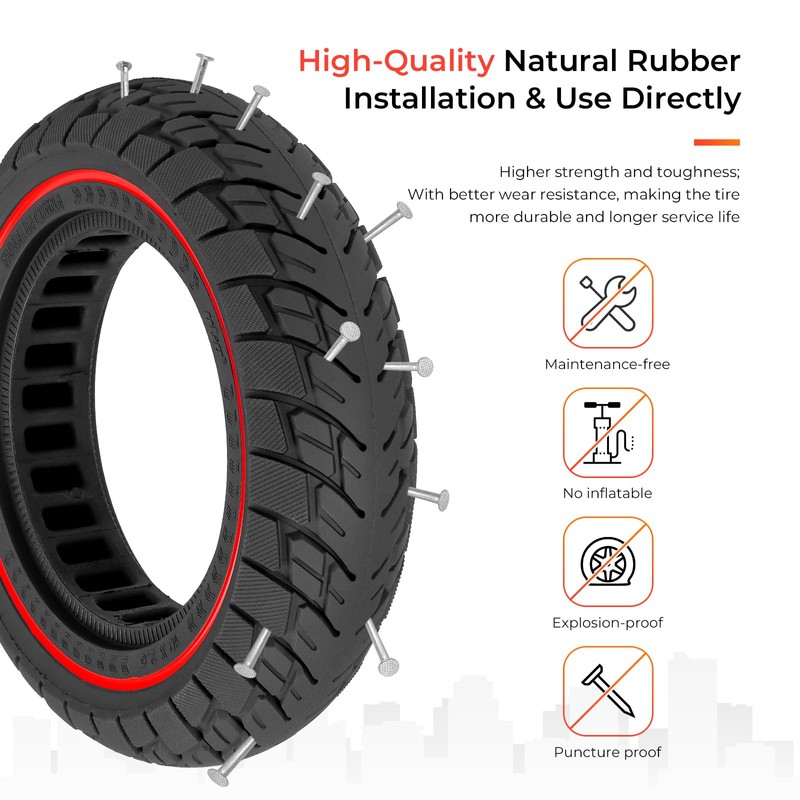LUCK4U 10x2.5 Solid Tires 10 Inch for Kugoo M4/M4 Pro