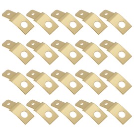 The Lord of the Tools 50Pcs 6.3mm M4 Male Spade Blade Connector Brass Non-Insulated 135 Degree Angle Crimp Terminals Connectors for Boat Automotive Home Electrical Connections (Gold)