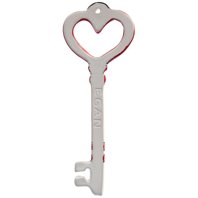 Egan Key Ceramic, White and Red, Unique