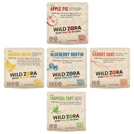 WILD ZORA Cereales Calientes Instantáneos Sin Granos - Sabrosos Cereales Paleo Friendly, Comida Caliente Instantánea, Desayuno Para Llevar, Sustituto De Avena, Sin Azúcar Agregado, Grano, Lá