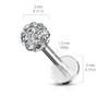 Gekko Body Jewellery Labret Monroe with Clear Ferido Gem Ball