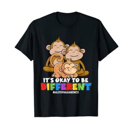 It's Okay To Be Different Monkey Family Autism Awareness T-Shirt