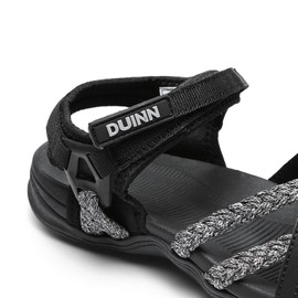 UBFEN Womens Hiking Sandal Sport Sandal Straps with Adjustable Hooks Arch Support Vacation Casual Comfortable Outdoor Adventure Camping Size 8.5 Black Grey