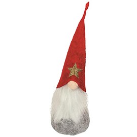 Novelty Grey Body & Red Hat Christmas Mini Gonk Door Stop Xmas Decoration Gift 23cm