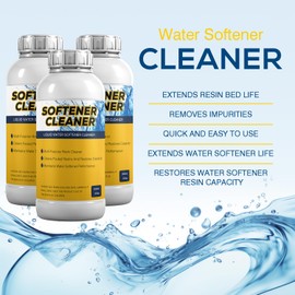 Liquid Water Softener Cleaner, Water Softener Cleaner Solution Universal Cleanser for Hardwater Systems, 4 Ounce Bottle, 4-Pack
