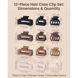 Juego De 12 Piezas Pinzas Para El Cabello, Pinzas Para Cabello Con 3 Formas Y 4 Colores, Fijado Firmemente, Para Peinados Diarios Y Especiale, Accesor