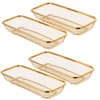 JYJFGSFA 4-Pack Gold Flatware Organizer - Sturdy Mesh Design, Dishwasher-Safe