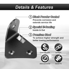 ROMELACK Ditch Hood Mount Bolt Brackets Upper LED Light Bracket Compatible with Toyota Tacoma 1996-2004 Fit 4runner 1996-2002 (Black)