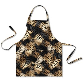 Plum Hill Animal Print Cosmetology Apron for Hair Stylist, Nail Tech, Esthetician, Hairdresser Apron with Pockets, Leopard Spots