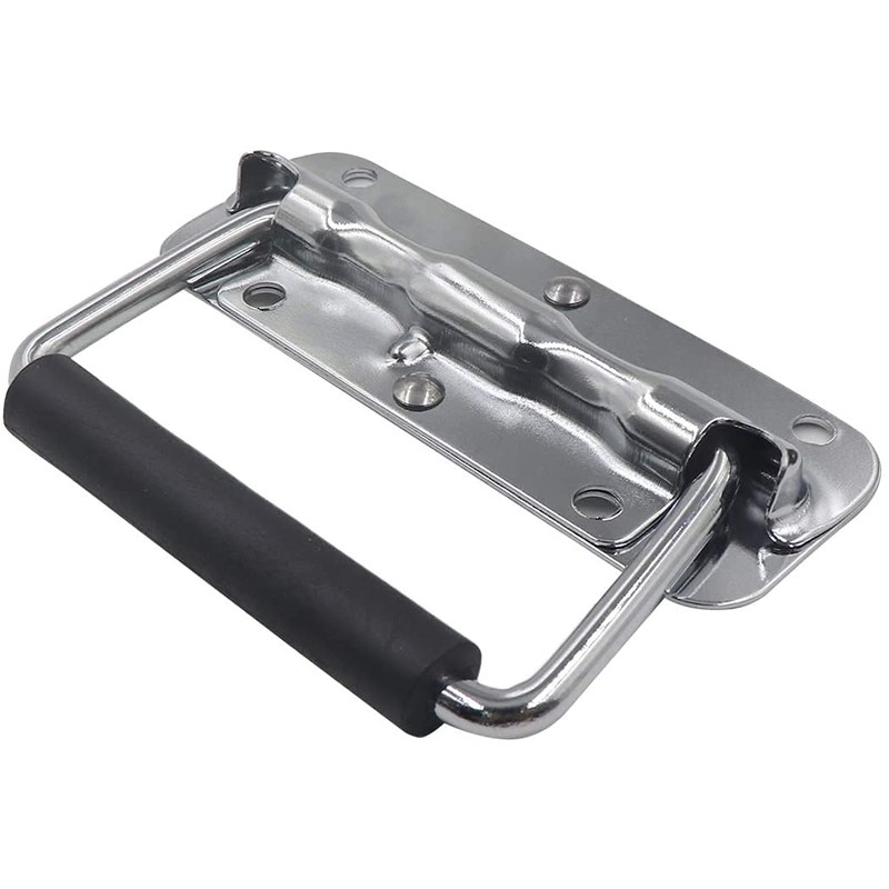 Pack of 4 Folding Handles, Stainless Steel Hardware Boxes, Spring-Loaded