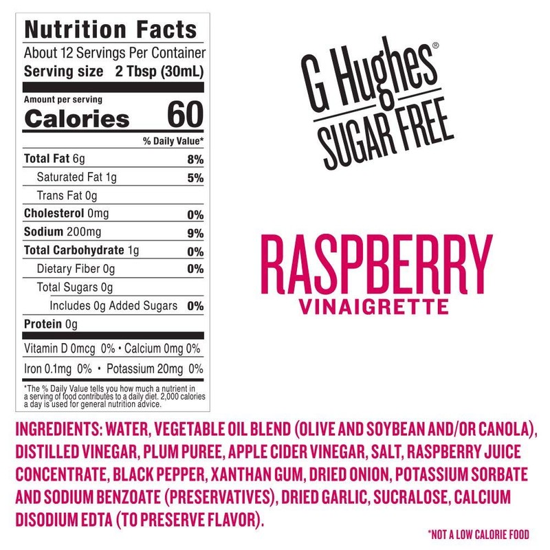 G Hughes Sugar Free Raspberry Vinaigrette - Sugar Free Salad