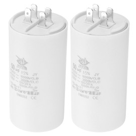 PATIKIL CBB60 50uf Running Capacitor,2Pcs AC 450V 4 Pins 50/60Hz Double Insert Cylinder Bottom for Air Conditioning,Water Pump,Fan Motor Star 96 x 50mm