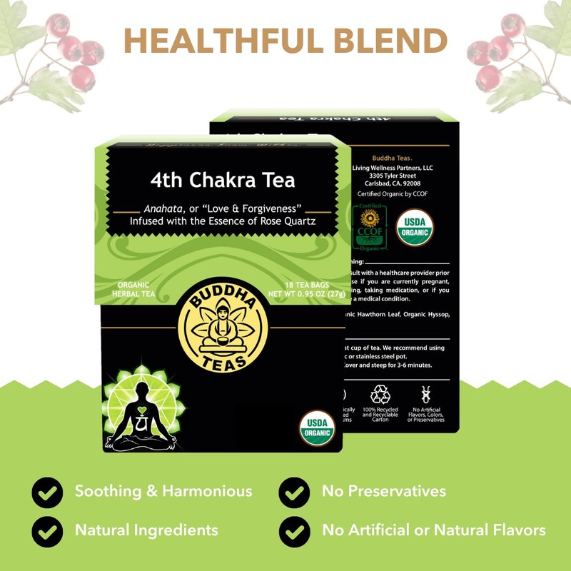 Buddha Teas - 4th Chakra Tea - Organic Herbal Tea