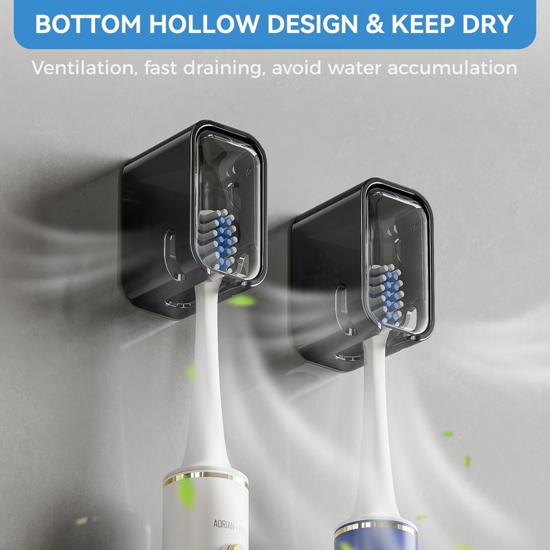 Toothbrush Holders for Bathrooms, 2PCS Innovation Single Slot Toothbrush Holder