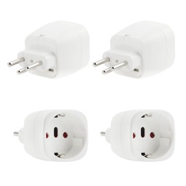 OMIGA Adaptor Switzerland Germany Pack of 4 Multiple Socket Euro Plug Adapter Travel Adapter for India Travel Adapters Type D EU to India Maldives Travel Adapter (White)